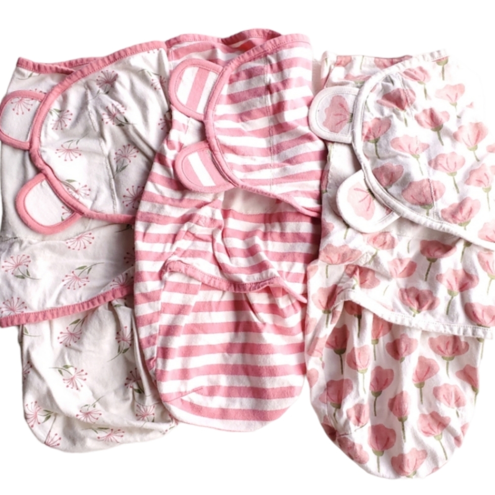 Touched by Nature 3 Piece Swaddle Wraps Tulip Unisex Baby 0-3 Months